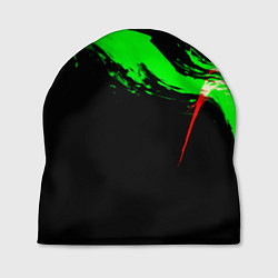 Шапка Color black green red