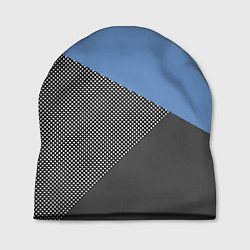 Шапка Сине-серый геометричный, цвет: 3D-принт