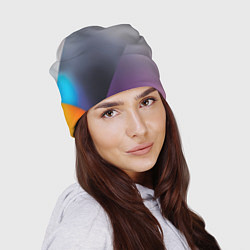 Шапка Color grey with stripes, цвет: 3D-принт — фото 2