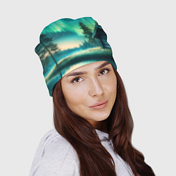 Шапка Салатневое небо, цвет: 3D-принт — фото 2