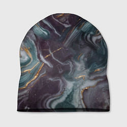 Шапка Фиолетовый и зеленый мрамор, цвет: 3D-принт