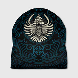 Шапка Мистические вороны воины - орнамент татуировка, цвет: 3D-принт