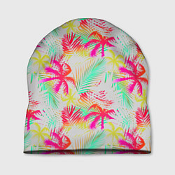Шапка Palm yellow pink, цвет: 3D-принт
