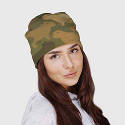 Шапка Капибара - камуфляж, цвет: 3D-принт — фото 2