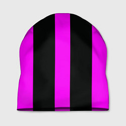 Шапка Color black pink lines
