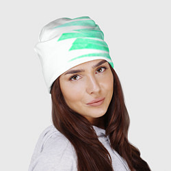 Шапка Color white light blue strip, цвет: 3D-принт — фото 2