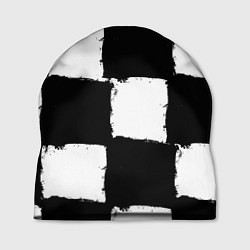 Шапка Черные квадраты в виде шахматной доски