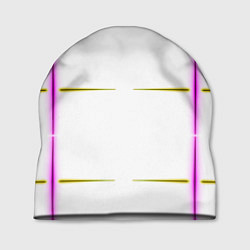 Шапка Color white pink yellow stripes