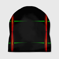 Шапка Color black green orange stripes