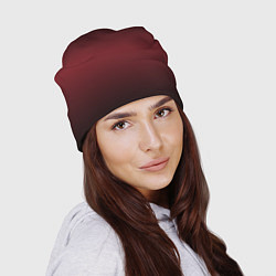 Шапка Градиент темно-бордовый, цвет: 3D-принт — фото 2