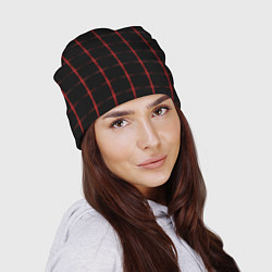 Шапка Color black red crosses, цвет: 3D-принт — фото 2