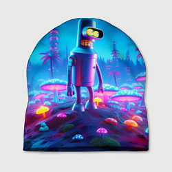 Шапка Бендер на сказочной неоновой грибной планете - ней, цвет: 3D-принт