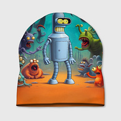 Шапка Робот-сгибальщик Бендер в окружении монстров, цвет: 3D-принт