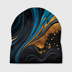 Шапка Сине-золотая абстракция, цвет: 3D-принт