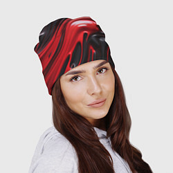 Шапка Красная и черная краска - текстура, цвет: 3D-принт — фото 2