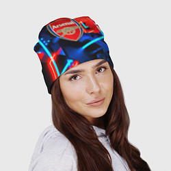 Шапка Arsenal неоновая геометрия, цвет: 3D-принт — фото 2
