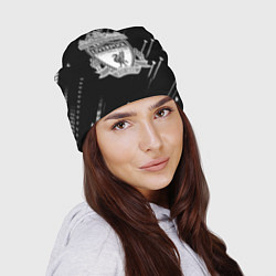 Шапка Liverpool геометрия черно белая, цвет: 3D-принт — фото 2