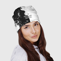 Шапка Тоттенхэм черно белые брызги, цвет: 3D-принт — фото 2
