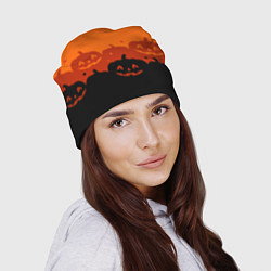 Шапка Хэллоуин счастливые тыквы, цвет: 3D-принт — фото 2