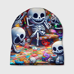 Шапка Смеющиеся прикольные скелетики - нейроарт, цвет: 3D-принт
