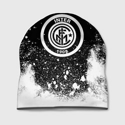 Шапка Inter белый всплеск краско, цвет: 3D-принт