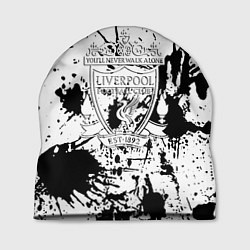 Шапка Ливерпуль черно белые краски, цвет: 3D-принт