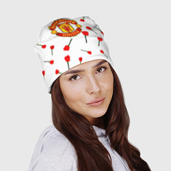 Шапка Манчестер Юнайтед розы паттерн, цвет: 3D-принт — фото 2