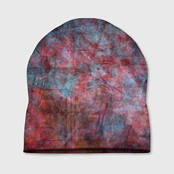 Шапка Абстракция - red rust on blue, цвет: 3D-принт