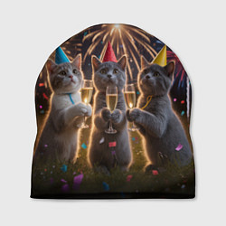 Шапка Праздничные коты, цвет: 3D-принт