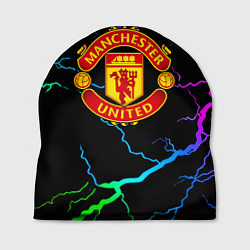 Шапка Манчестер Юнайтед неоновые молнии, цвет: 3D-принт