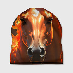 Шапка Портрет огненной лошади, цвет: 3D-принт