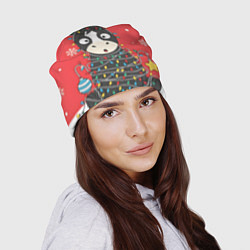 Шапка Лошадка в новогодних огоньках, цвет: 3D-принт — фото 2