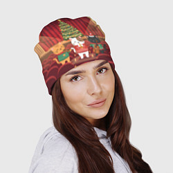 Шапка Новогодние котики музыканты, цвет: 3D-принт — фото 2