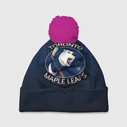 Шапка с помпоном Toronto Maple Leafs, цвет: 3D-малиновый