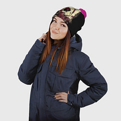 Шапка с помпоном Карты дьявола, цвет: 3D-малиновый — фото 2