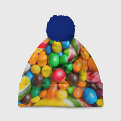 Шапка с помпоном Сладкие конфетки, цвет: 3D-тёмно-синий