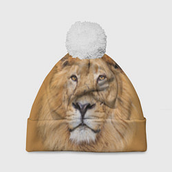 Шапка с помпоном Царский лев, цвет: 3D-белый