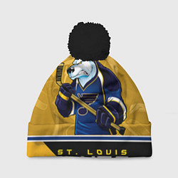 Шапка с помпоном St. Louis Blues, цвет: 3D-черный