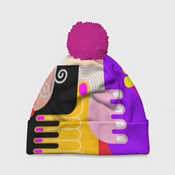 Шапка с помпоном Abstract-women, цвет: 3D-малиновый
