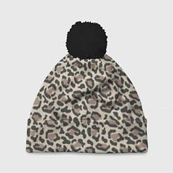 Шапка с помпоном Шкура леопарда, цвет: 3D-черный