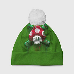 Шапка с помпоном Mushroom is Dead, цвет: 3D-белый