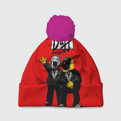 Шапка с помпоном Daff Punk, цвет: 3D-малиновый