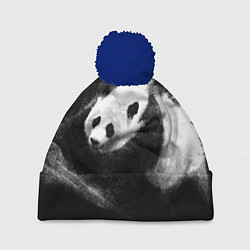 Шапка с помпоном Молочная панда, цвет: 3D-тёмно-синий