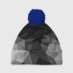 Шапка с помпоном Abstract gray, цвет: 3D-тёмно-синий