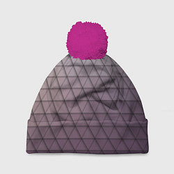 Шапка с помпоном Кольчуга из треугольников, цвет: 3D-малиновый