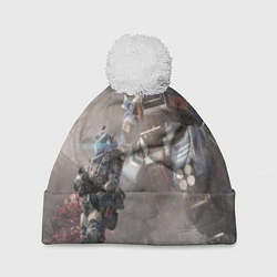 Шапка с помпоном Titanfall, цвет: 3D-белый