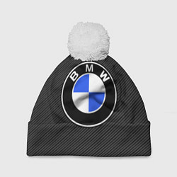 Шапка с помпоном BMW CARBON БМВ КАРБОН, цвет: 3D-белый