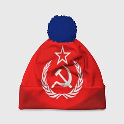 Шапка с помпоном Патриот СССР, цвет: 3D-тёмно-синий