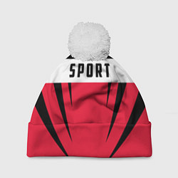 Шапка с помпоном Sport: Red Style, цвет: 3D-белый