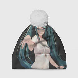 Шапка с помпоном Hatsune Miku, цвет: 3D-белый